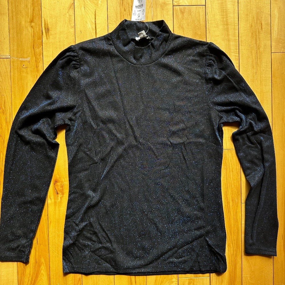 J Crew Mock Neck Top Blouse Shimmery Turtleneck NWT